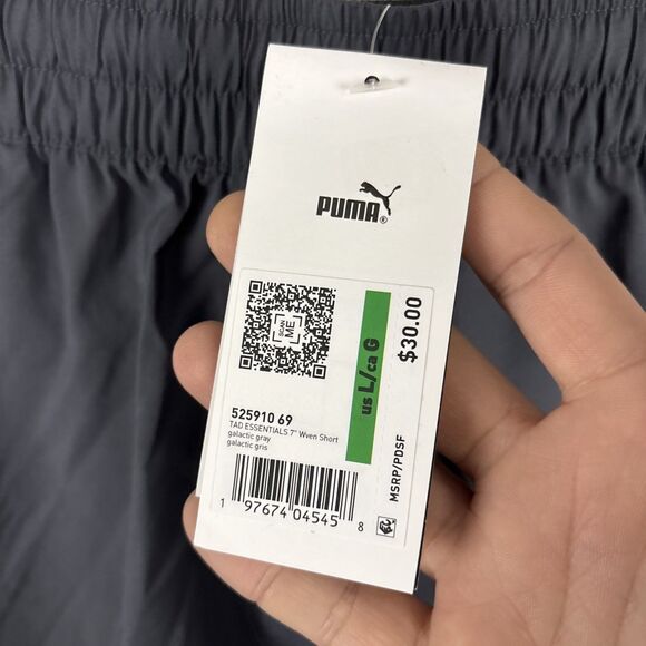 PUMA Tad Essentials 7" Woven Short Mens Grey Casual Athletic Sz Large 525910 NWT - Picture 3 of 6